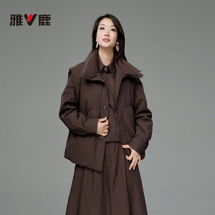 雅鹿正品官方轻薄短款女士冬季内搭时尚保暖鸭绒羽绒服马甲外套