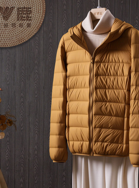 2025年冬季轻薄羽绒服女薄款轻便短款连帽超薄款外套YD501V00821