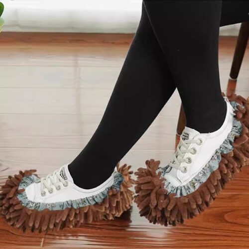 加厚可拆洗清洁懒人鞋套家用木地板包趾擦地拖鞋保暖静音抹布拖地