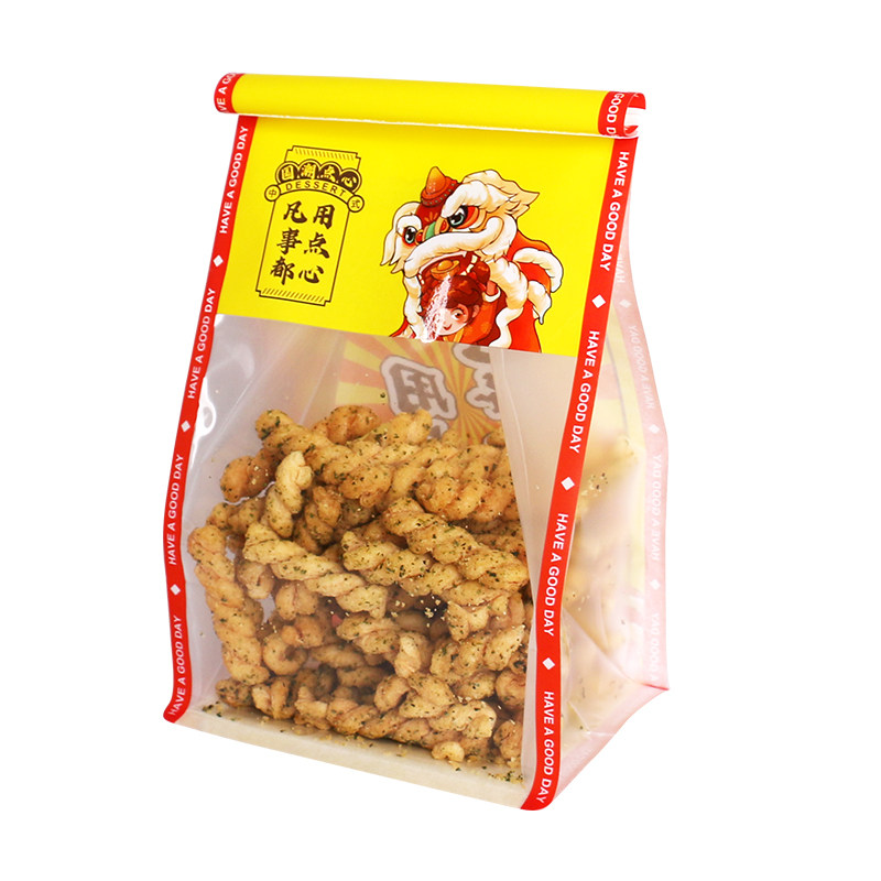 中式糕点国潮点心蛋卷麻薯桃酥曲奇饼干雪花酥吐司防油铁丝包装袋