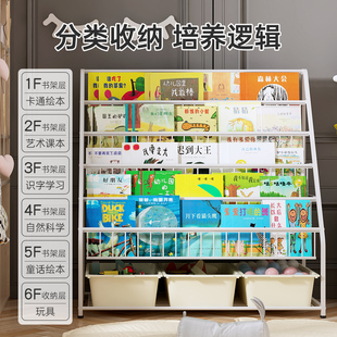 儿童书架宝宝绘本收纳架玩具落地收纳柜家用幼儿园整理图书架子