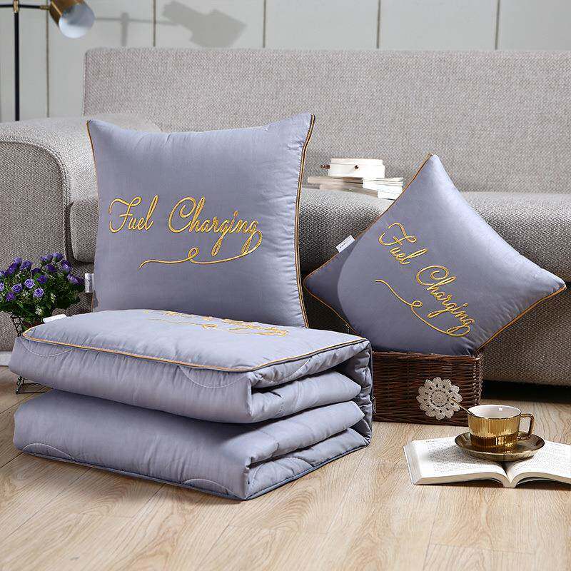 夏季纯棉四抱枕子两用新款加厚汽车用枕头被子二合YSL一毯通季用