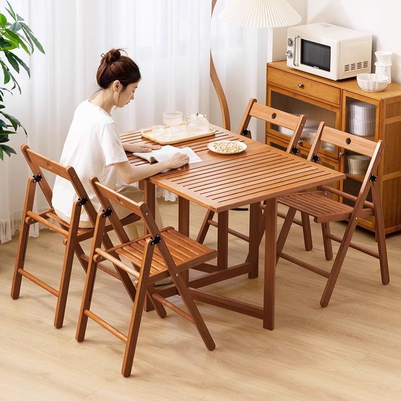 可折RLO叠家客用餐椅餐厅餐桌椅椅中可靠背厅竹椅休闲凳子古风椅