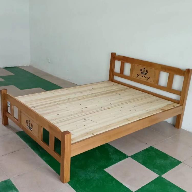 7T无品牌/实木床1.米松双人5床经易济型现代简约1米出租房简木单