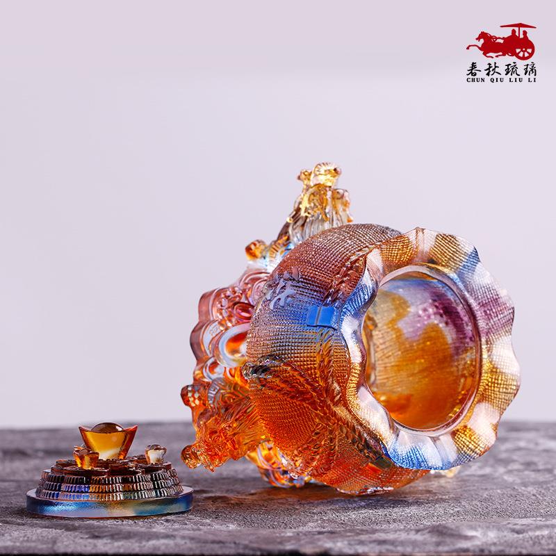 琉祥璃品龙聚宝盆聚宝袋家居酒柜装饰品摆公件工艺XSY办摆设