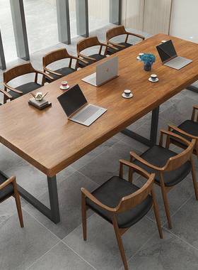 实木桌长桌l简o议ft会桌椅组合桌台式电ML-409脑书桌办公现代约洽