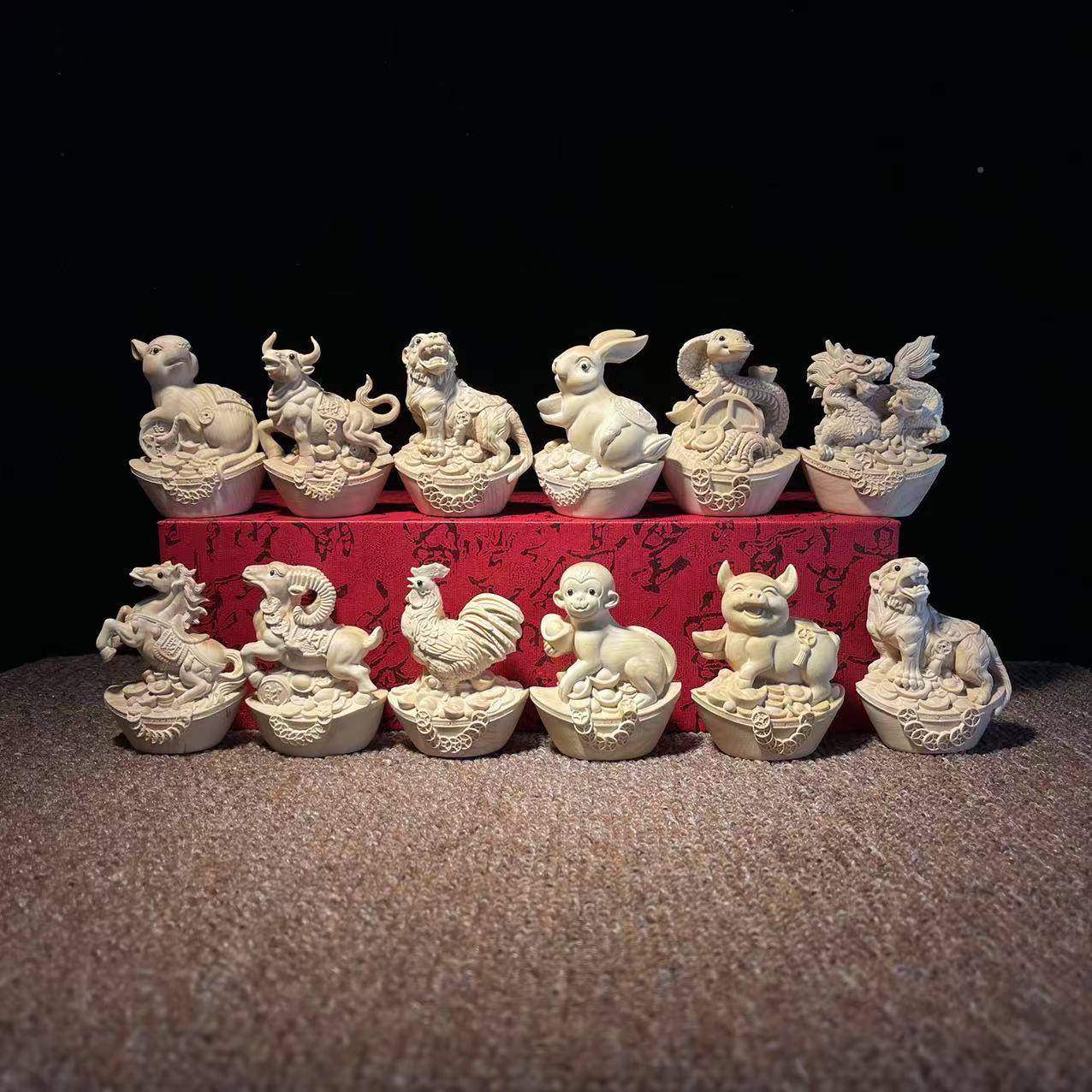 木雕黄生木手工十XGX雕二肖动物桌面装饰根手把件杨摆件木质工艺