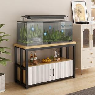 鱼缸柜柜客厅鱼缸架重底座置物架柜家用多底层带子承铁艺鱼SAY缸
