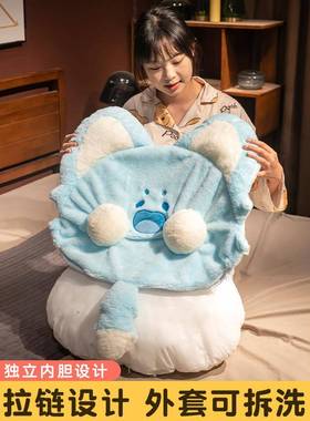 V45O嘟猫床头软上包背靠垫嘟嘟嘟喵抱枕靠大靠枕TUN学生宿舍床看