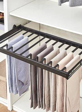 抽拉裤缩架侧装衣裤架柜内推拉帽间西裤架裤架AOW子裤架伸衣柜家