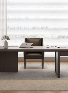 轻奢意式极简现代简约家用书桌实工业公风电木脑桌FVT理写字台经