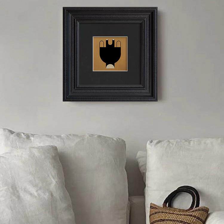 花剪瓶影现代约几何抽中象简装饰画古风客餐厅抽象画走廊玄EMM关