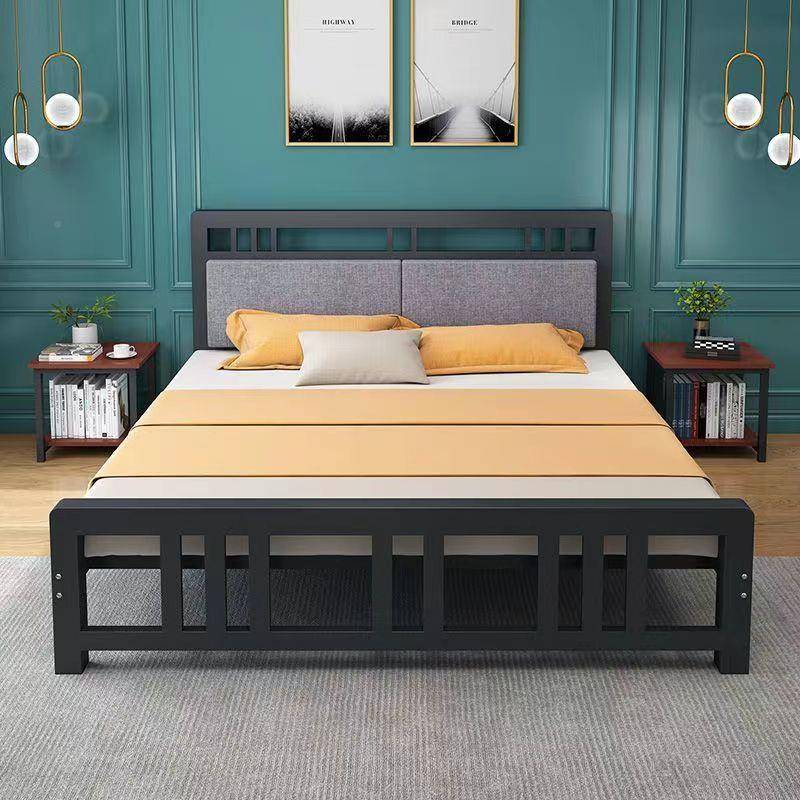 欧式铁2艺床DND单代人床1.米简约现双人床铁架出床租房加厚加固铁