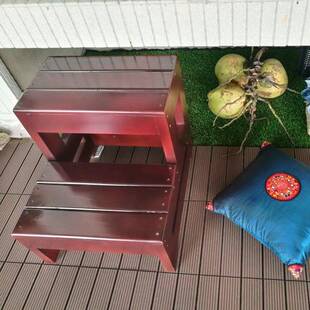 家梯用实木三梯步梯凳两用凳子台阶脚踏板凳MAD登高二步梯踏步梯