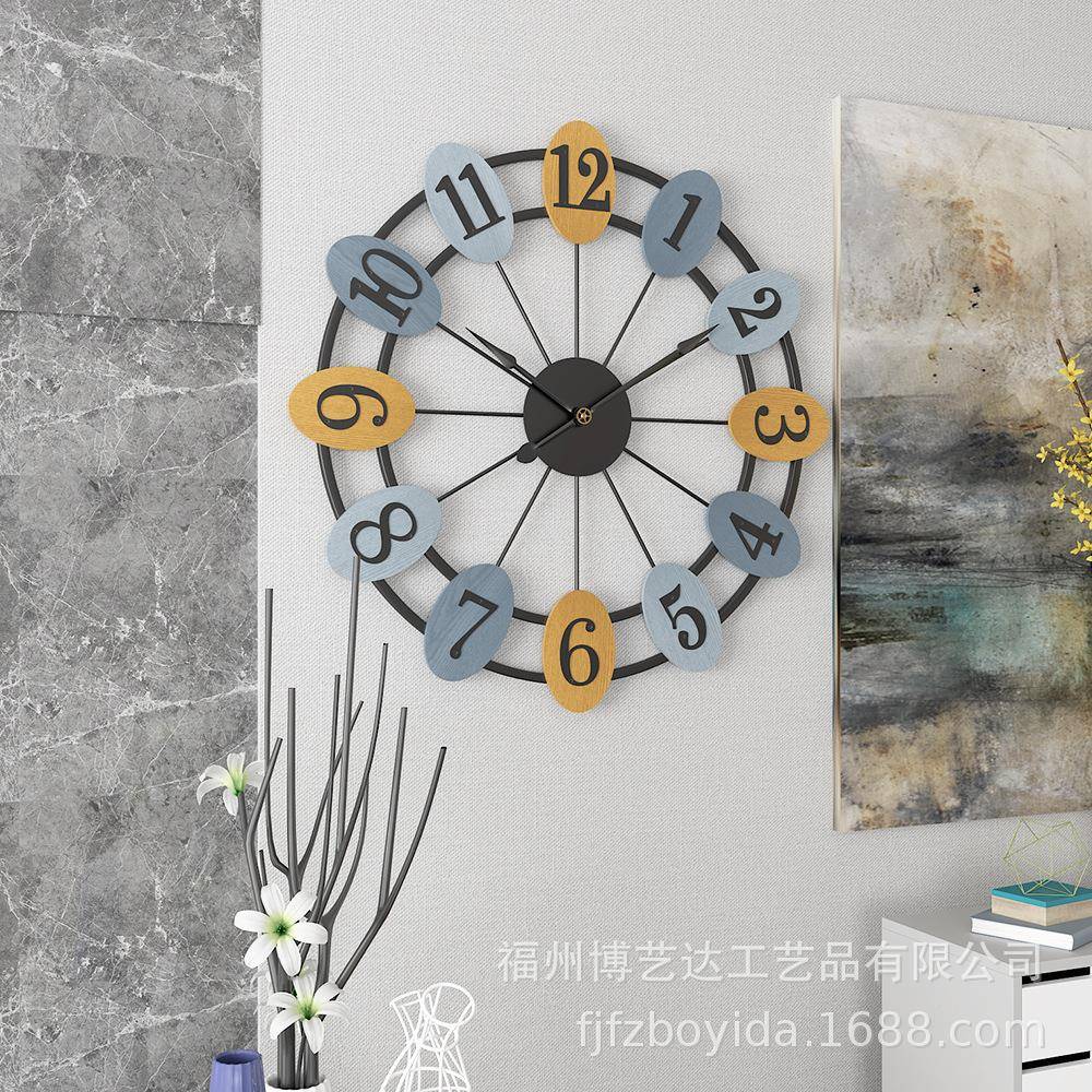 亚马逊热卖款欧式简约钟家铁居静音钟时表GOV挂客厅创意钟艺钟