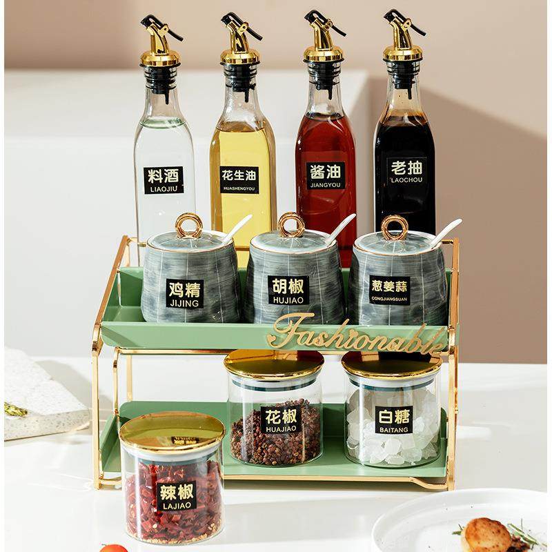 装轻奢料盒套装家用调组合厨房置112112用品全套物架收纳调料瓶调,厨房/烹饪用具,调味瓶罐/调料研磨器,淘宝优惠券,粉丝福利购,淘宝优惠卷