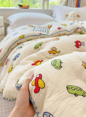 A类母婴级卡被OCJ家通园皱皱纱大豆被幼儿儿童午睡芯用宝宝被子厂