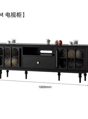 法客式轻奢美式复古实落木地电视NJE柜茶几组小合户型厅家用新款