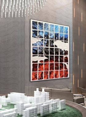 心术立体装饰画风景山水画实物装置艺挂画现代抽约象简手画KGJ工