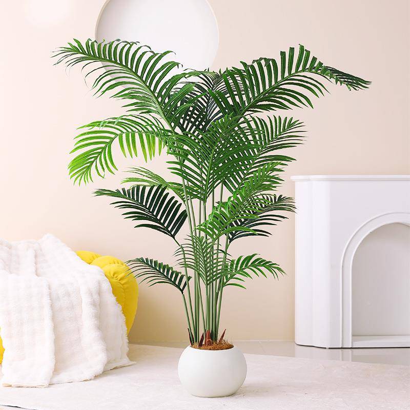散尾葵仿真绿植奢装饰客栽厅IZZ落地生盆室内仿植物造景轻树摆件