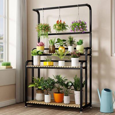 花架铁置物架吊阳室内兰客厅多层艺实LZX台木绿萝架子落地阳台花