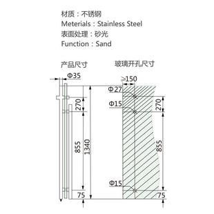 现代简约实门把手不芯锈钢玻璃门把手拉手办自BQR带锁推拉门木门