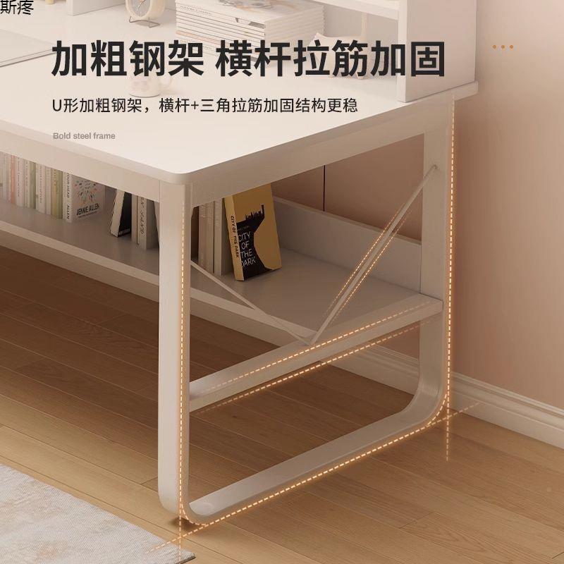 带书架脑桌带家用QMP桌办公桌抽屉学生写字桌简约台式电办公工作跨境