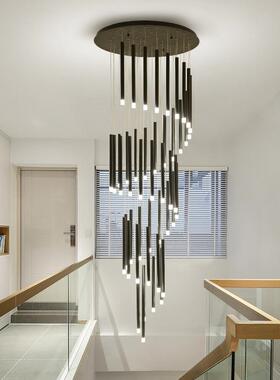 楼梯长楼吊灯025奢年新款现44515代简约别墅轻客厅loft2网红旋转