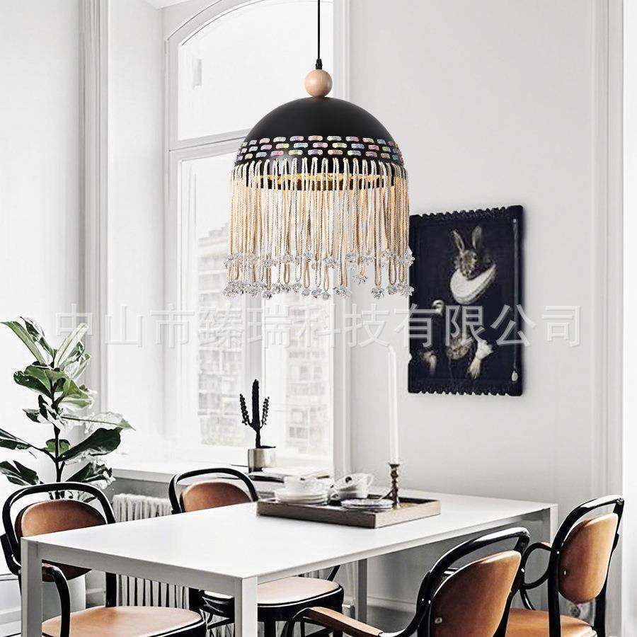 复制古麻绳手工编吊灯创59米意卧室灯餐厅灯波复西亚古麻绳流苏吊,家装灯饰光源,智能吊灯,淘宝优惠券,粉丝福利购,淘宝优惠卷