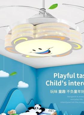 儿童房LED风扇灯吊扇卡灯吸通顶灯灯卧室男孩女孩XLI公主房现代温