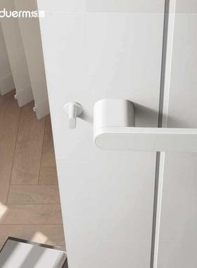 烁BCC盾意卧式极简门房锁室内室磁吸静音锁生态门锁白色现门代木