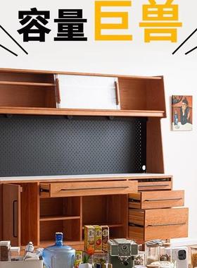 日式MKU樱木木餐边柜收纳储物柜靠墙一体家用酒柜岩板实茶水桃柜