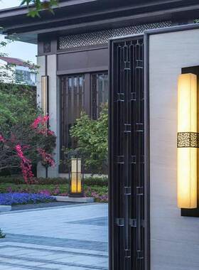 户外柱水RZP壁灯全铜新中式别墅庭院台大门庭院外墙阳台露室外灯