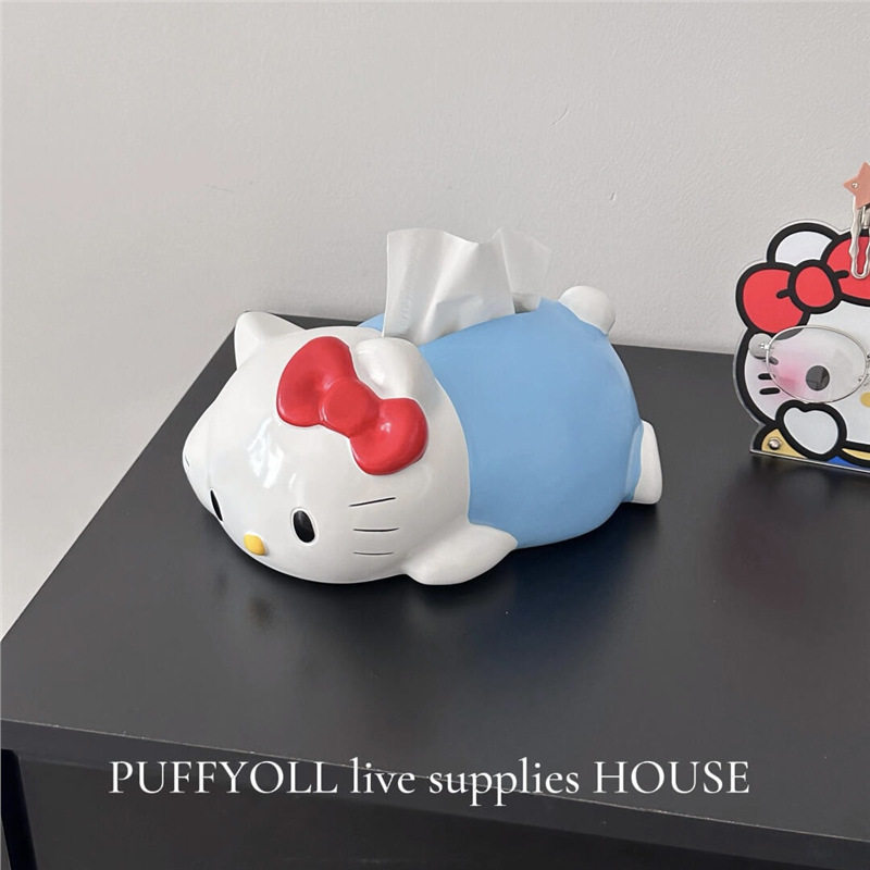hellokitty纸巾盒可爱卡通kt猫家用客厅桌面抽纸盒创意装饰小摆件