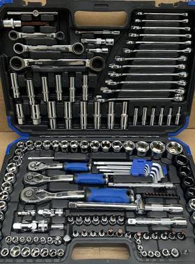 16件修工具车套装汽ILP修维修汽车套筒扳手组轮套棘快速扳手组2合