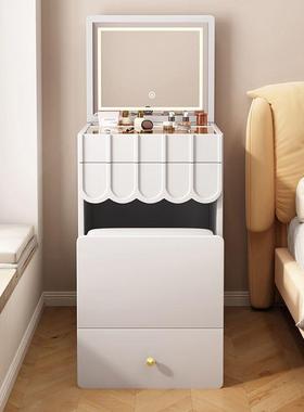 盖法式奢奶油风妆台卧室现代简约小型4NMA0梳cm迷你网红轻翻化妆