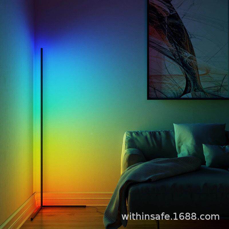 售现代播直补光G灯LED七彩R落LDS地灯客厅卧室墙角B简约幻彩氛围