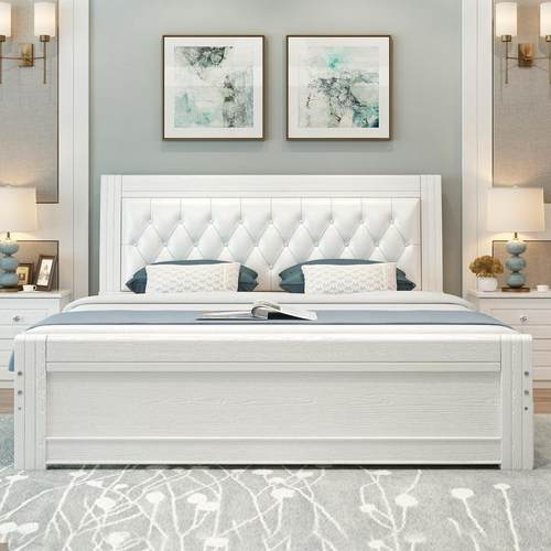 木BOG实床现代约1.8米双人床轻奢床主卧木1.5米出租房用工简厂直