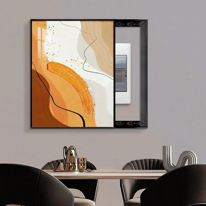 轻奢竖版电表箱PIZ装画现代简约配箱弱电箱电箱电闸装饰遮饰挡画