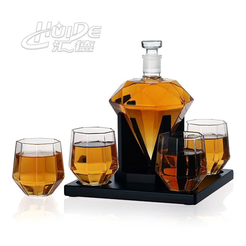亚马逊威士忌酒具套装钻型套装分酒器高硼硅玻璃盛酒器