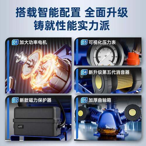 工业级压空VJZ机大缩型380V高压打气泵V220小型空气压机汽修喷漆