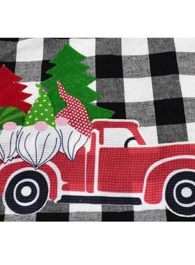 圣诞树裙ONP无纺布黑白饰格子树裙圣品诞树装饰圣品诞装现货