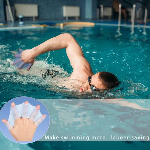 2pcs Summer Silicone Swimming Special Hand Fins For Teenager