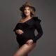 Photoshoots Ruffle Bodysuit Maternity Off Shoulder Neck Long