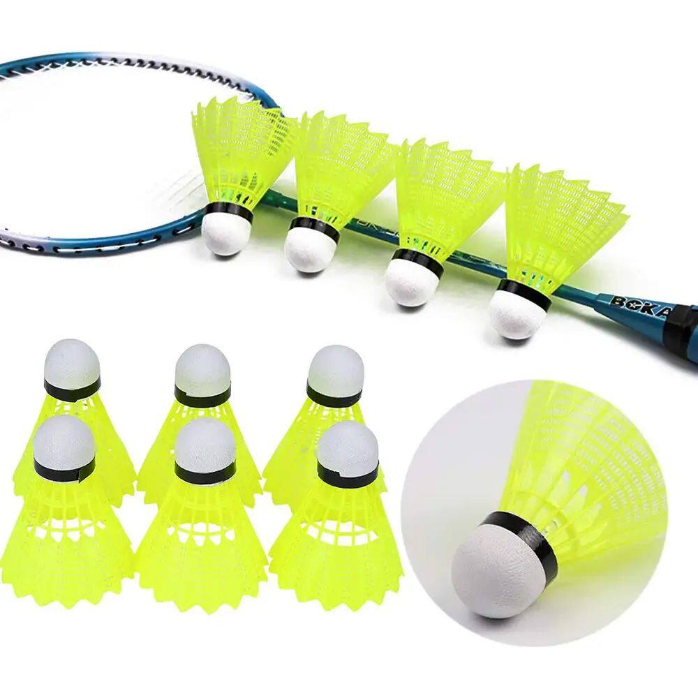 6PCS Durable Shuttlecocks Yellow Nylon Shuttlecocks Badmin