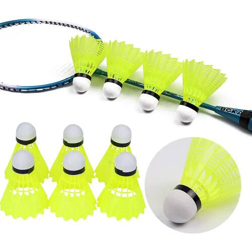 6PCS Durable Shuttlecocks Yellow Nylon Shuttlecocks Badmin