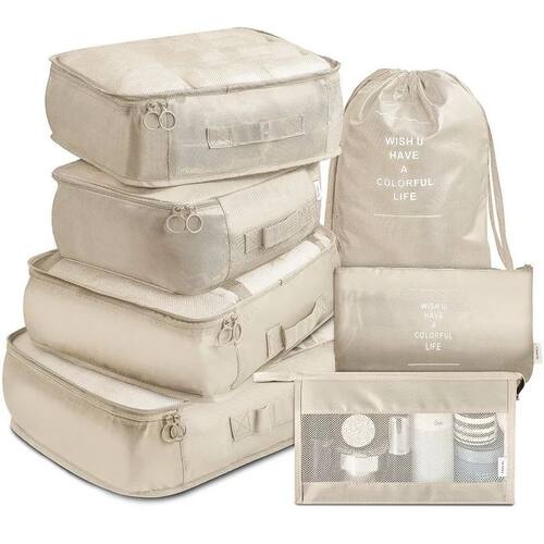 7-piece Set Travel Bag Organizer Clothes Luggage Travel Orga