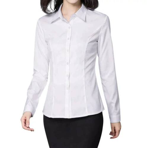 Women's Long Sleeve Blouse Office Ladies Tops Button Up Shir
