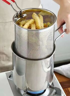 304 Stainless Steel Fryer Pot:Durable Kitchen Oil Frying Pan