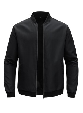 2025 Spring and Autumn New Baseball Collar Short Loose Solid